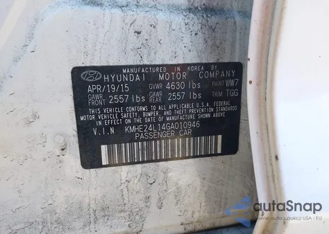 2016 Hyundai Sonata Hybrid Se from USA, damaged, VIN KMHE24L14GA010946